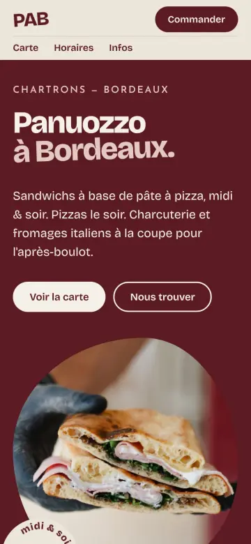 Site PAB sur mobile