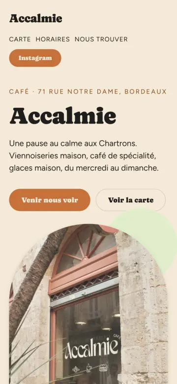 Site Accalmie sur mobile