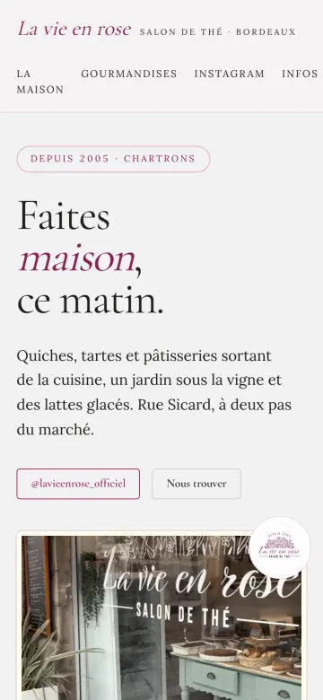 Site La vie en rose sur mobile